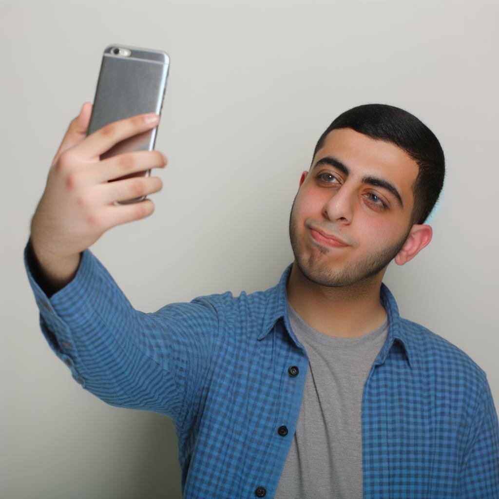 man taking selfie