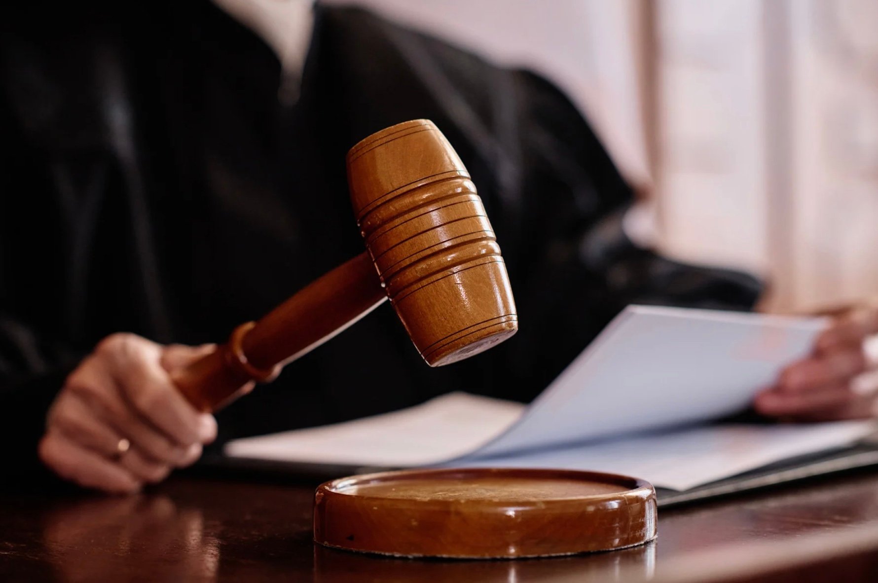 a judge holding a gavel