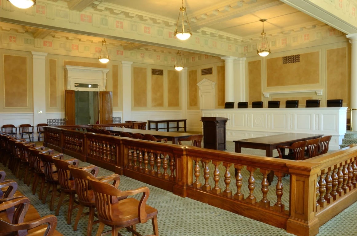 an empty courtroom