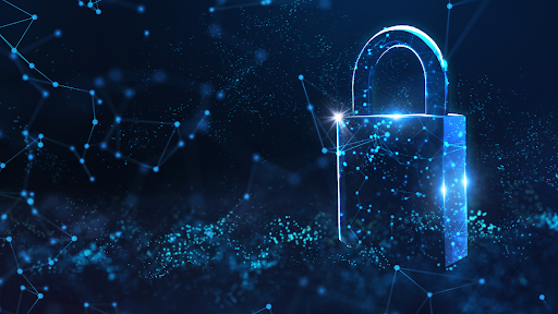 blue security lock