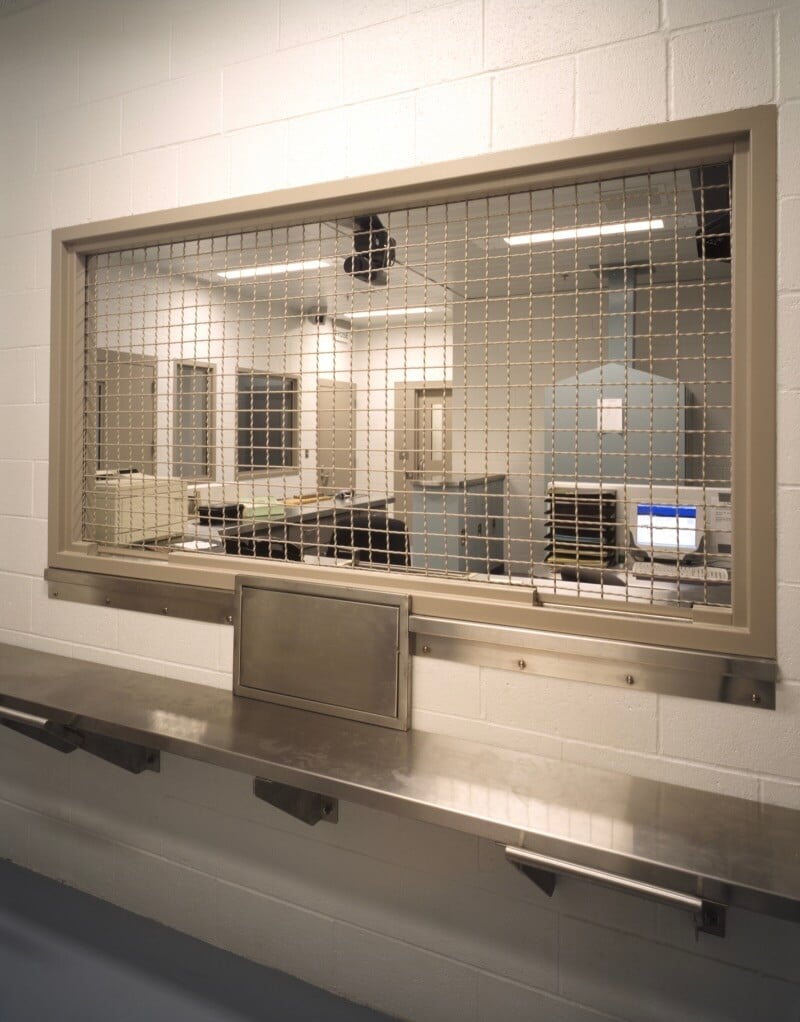 screened window at jailhouse