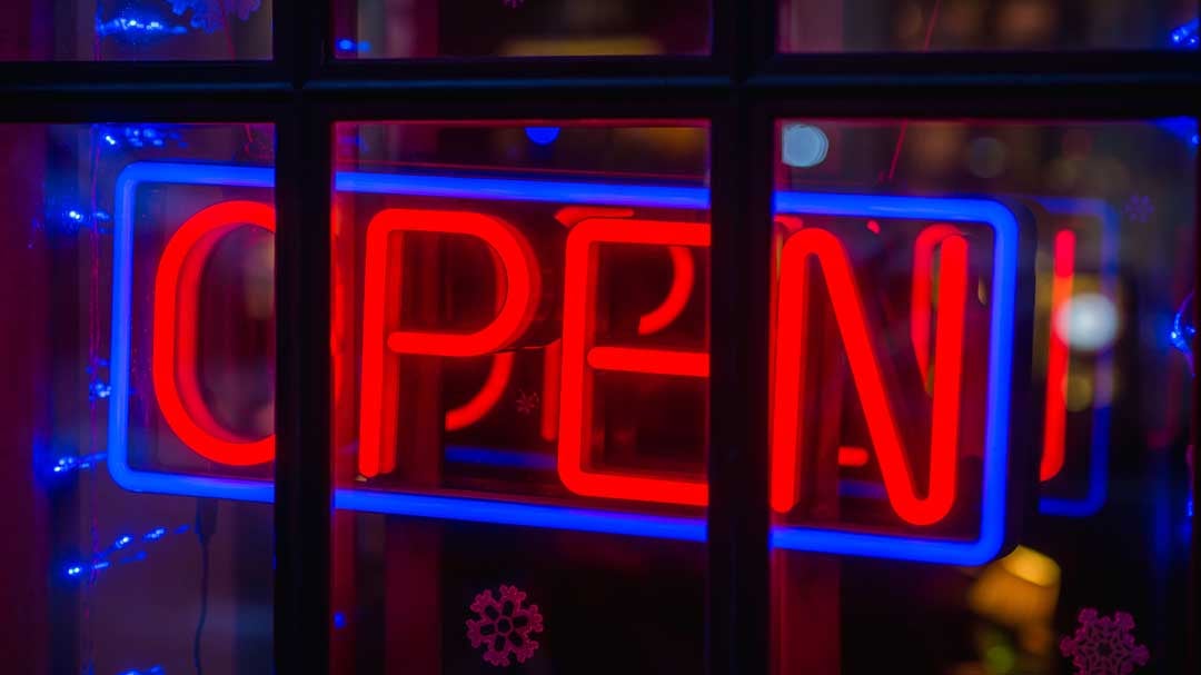 open sign