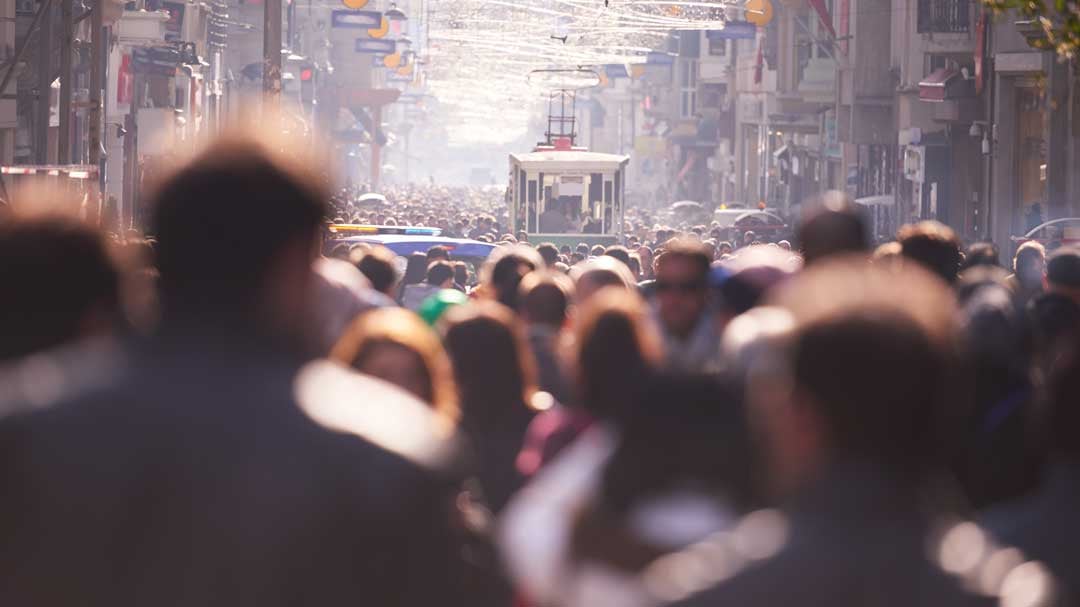 people in a city